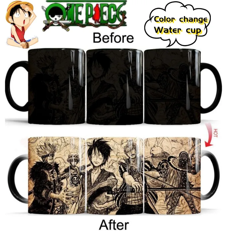 One Piece Roronoa Zoro Monkey · D · Luffy Anime Secondary Ceramic Mug Creative Cartoon Thermochromic Coffee Mug Holiday Gift