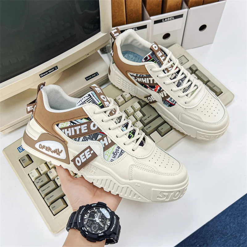 

2025 New Men's Shoes Spring and Summer Breathable Trendy Brand Thick Soled Sports and Leisure Board Shoes Versatile Shoes