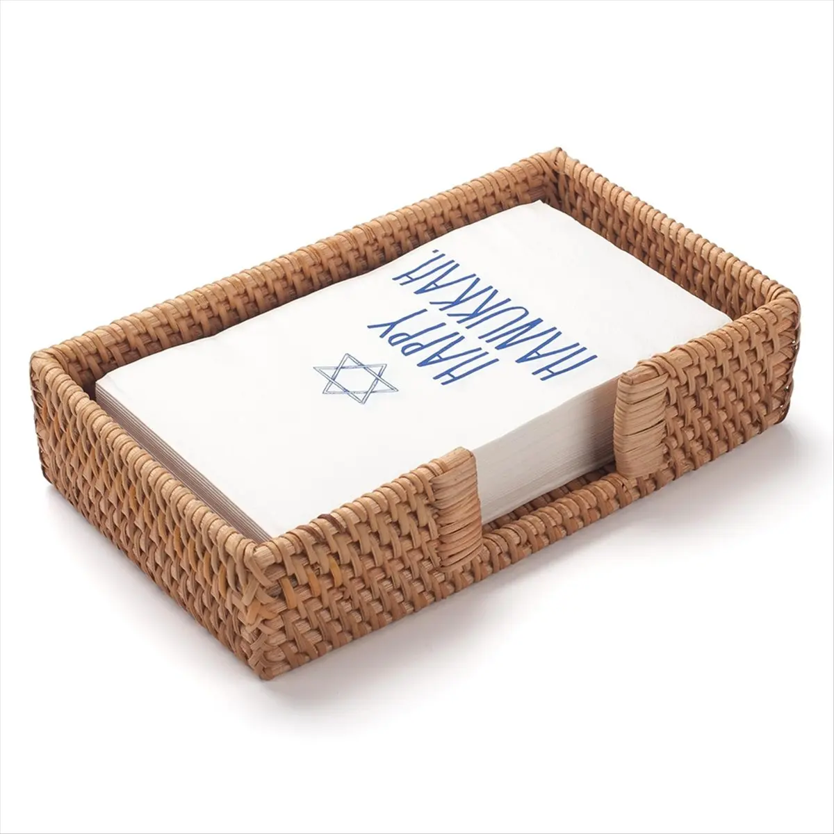 ABNH Rattan Napkin Holder Rectangular, Wicker Napkin Basket for Kitchen, Woven Napkin Holders for Tables