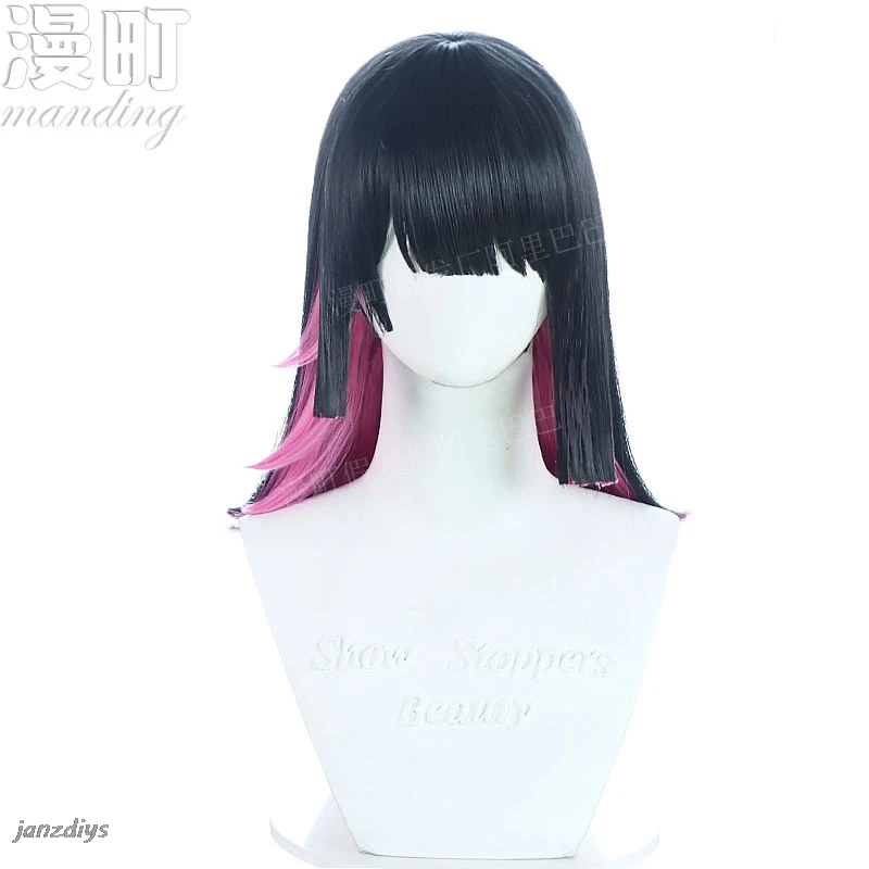 Game Zenless Zone Zero Ellen Joe Cosplay Wig 30cm Black Dark Red Mix Short Synthetic Hair Haipin Headwear Women Men Halloween