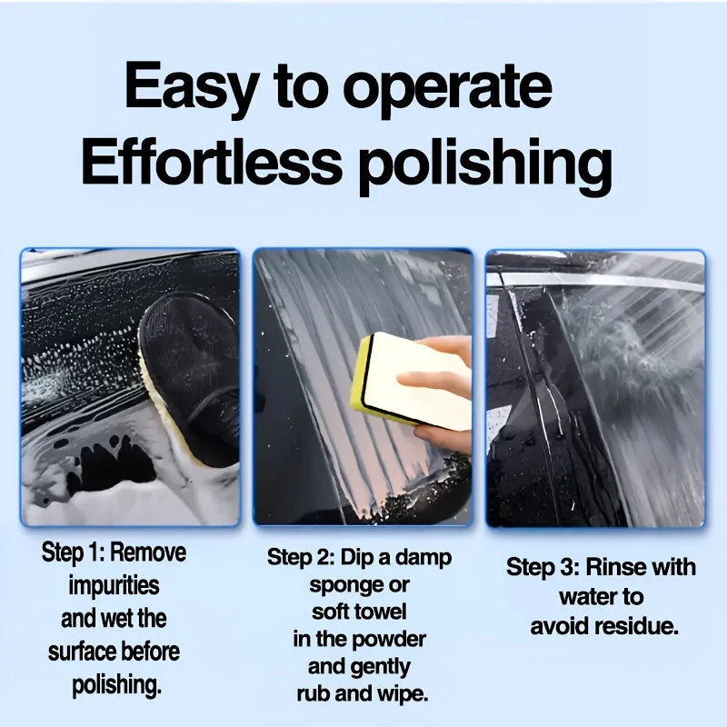 مسحوق تلميع زجاجي متعدد الوظائف، لمرايا حمام السيارات، يستعيد وضوح السطح بسرعة، تلميع احترافي #6