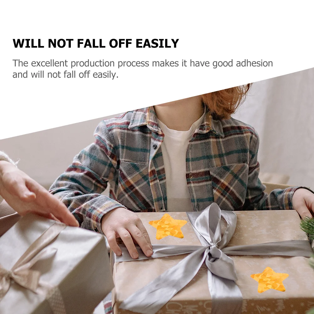 

2 Rolls Star Sealing Stickers Holographic Decorative Seal Stickers Multi-Function Gift Labels for Candy Boxes Candy Bags