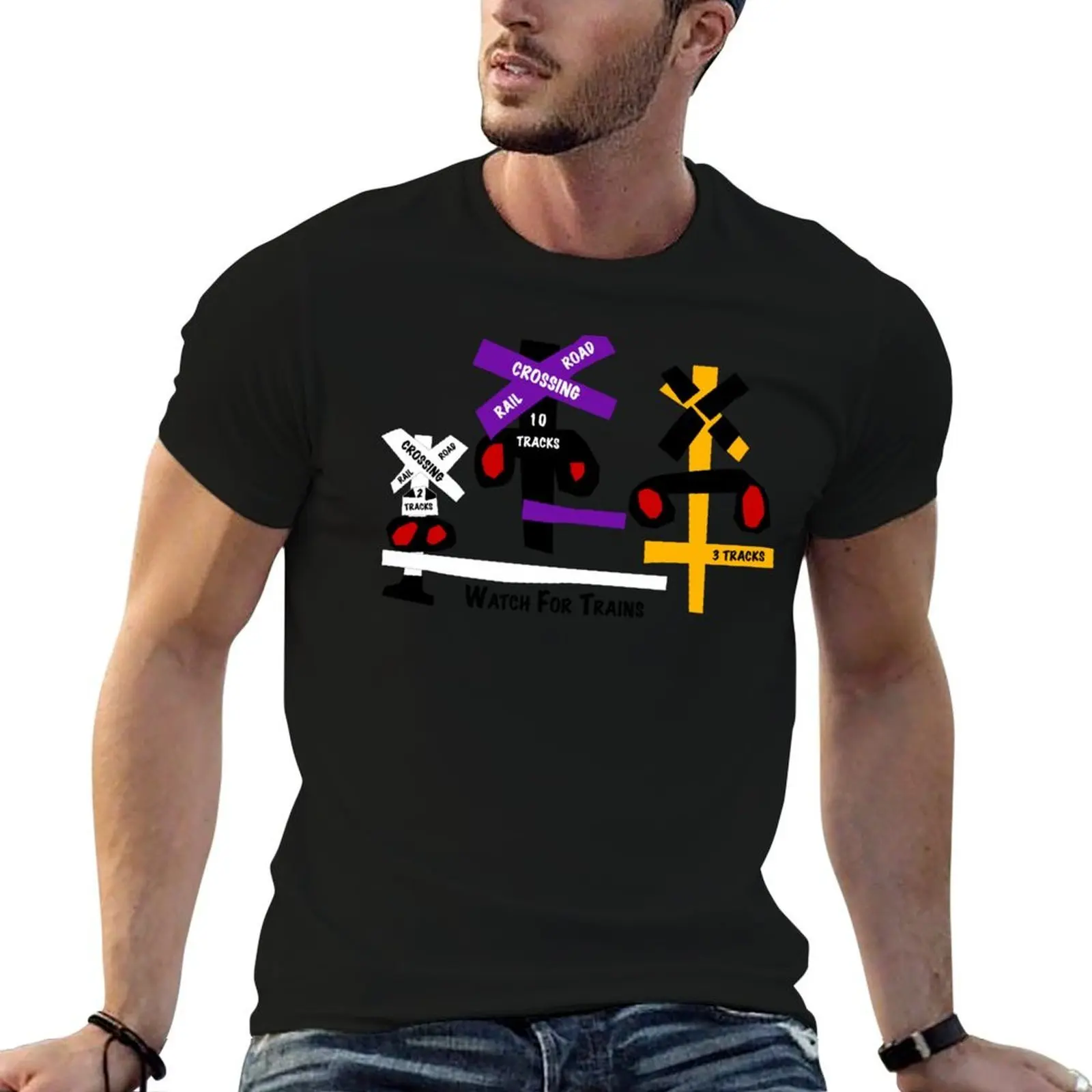 

Train Crossings T-Shirt cotton t shirt pack cotton t shirts high quality T-Shirt