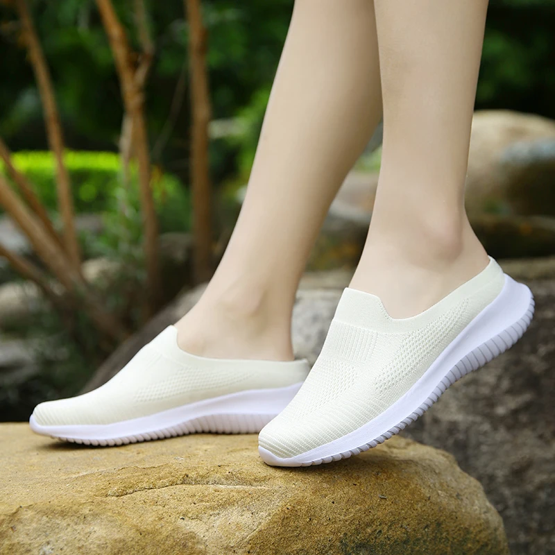 

New Women's Mesh Shoes Breathable Soft Bottom Summer Sneaker Set Comfortable and Casual Women's Half Top Shoes Large Size