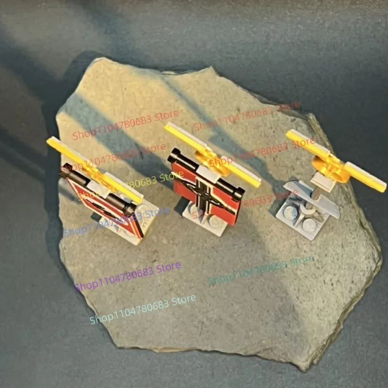 MOC Minifigur Armee-Flaggen-Bausatz Modell-Ornament, Anime-Cartoon-Deko-Spielzeug, Feiertagsgeschenk für Sammler