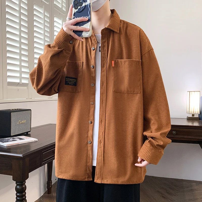 

Casual Long Sleeve Shirt Men's Streetwear Fashion Blouse Streetdress Hombre Male Clothing Summer Camisa Men's Shirts New Youth