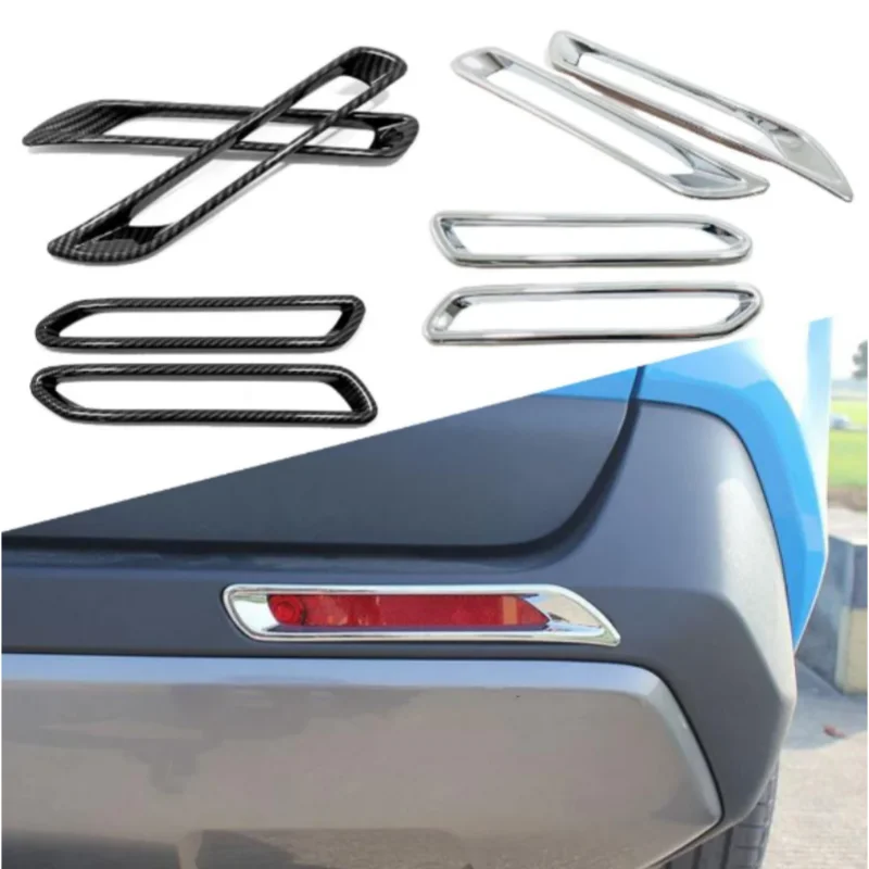 

For Toyota RAV4 2019 2020 2021 2022 2023 Car Styling Cover Trim Back Tail Rear Fog Light Hoods Lamp Frame Sticker Eyebrow 2PCs