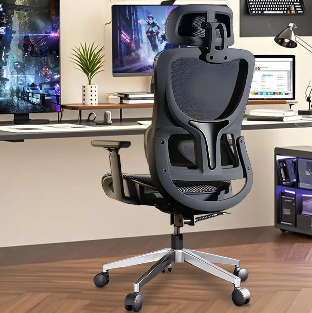 

Ergonomic Office Chair, High Ba Mesh Computer Chair With 3D Armrest Adjustable Headrest, Comfy Home Office Desk Chairs With