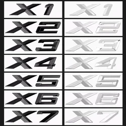 1Pcs X1 X3 X4 X5 X6 GT black Silver Auto Car Emblem Rear Sticker Accessories For BMW Letter Trunk Emblem Rear Badge Decal