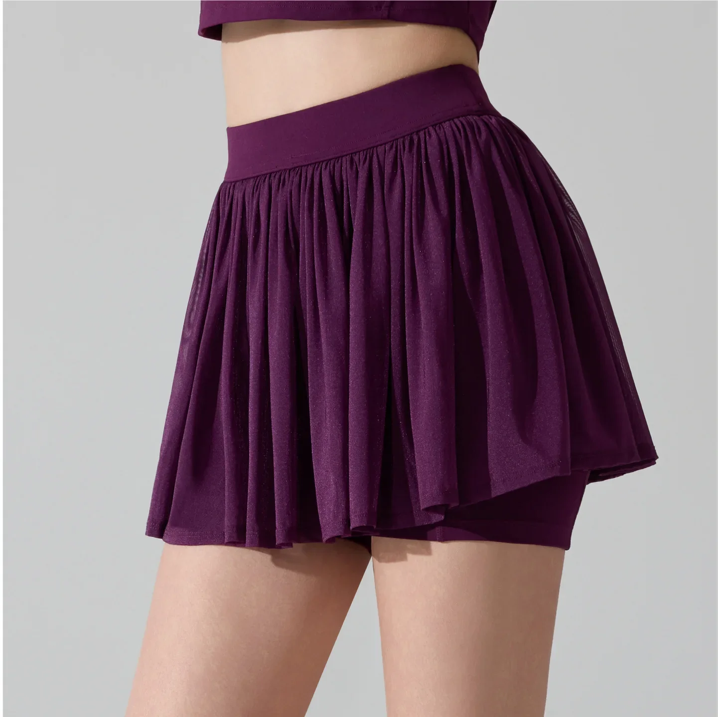 Sports tennis skirt women's anti-light light and breathable mesh fitness badminton skirt outdoor tennis skirt