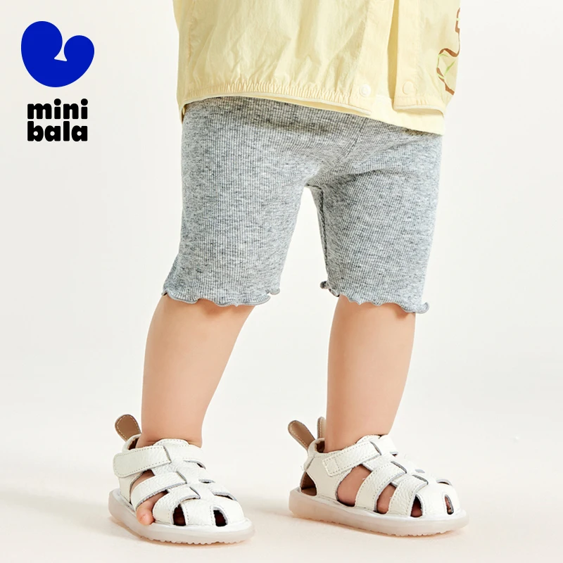 Mini Bala Pants Girls 2024 Summer New Arrival Cute Pants with Pleated Edges