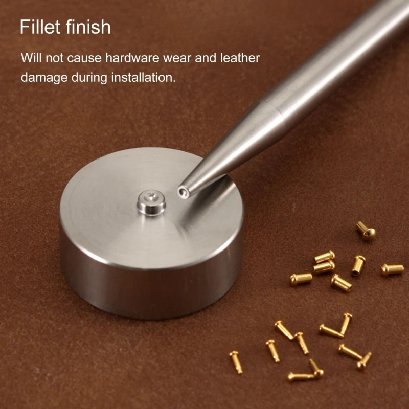 1 Set Practical Stainless Steel Button Setter Base Tool Setting Tool Set Metal Fasteners for Leather Craft