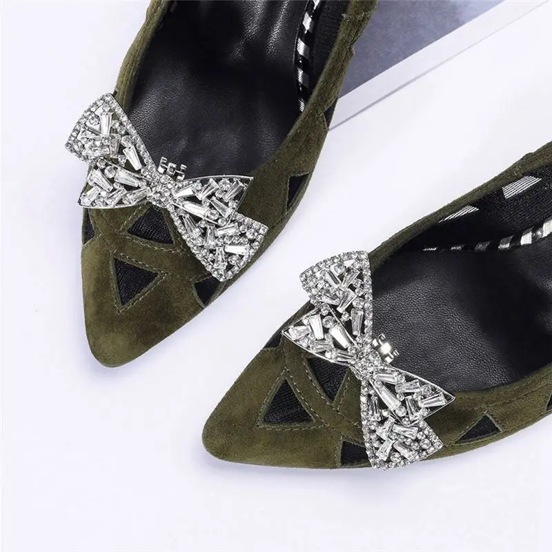 A24I 4Pcs Bow Shoe Clips Removable Shoe Clips Bowknot Shoes Jewelry Decorative Shoe Accessories for Women Bride Wedding
