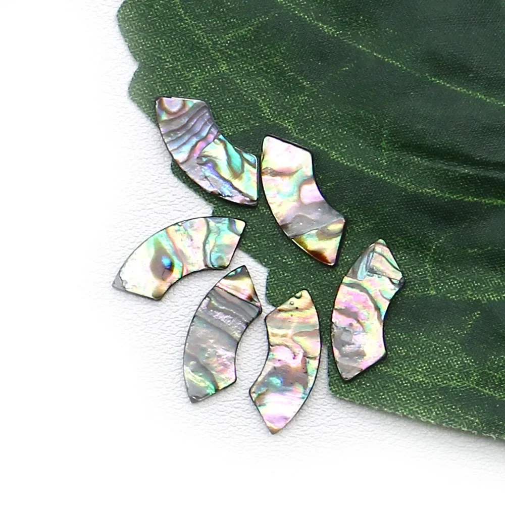10pcs/Lot Geometric Shape Natural Abalone Shell Beads No Holes Single Sided Loose Beads DIY Necklace Bracelet Handmade Accessory