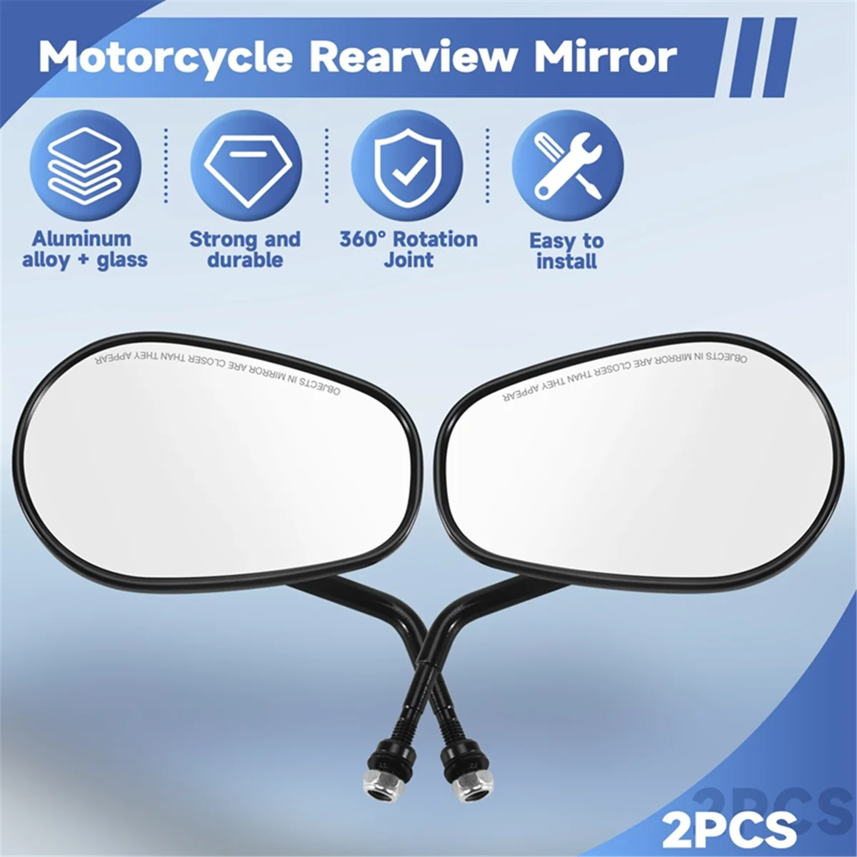 

Прочные черные матовые боковые зеркала для мотоцикла Harley Davidson Xl 883 1200