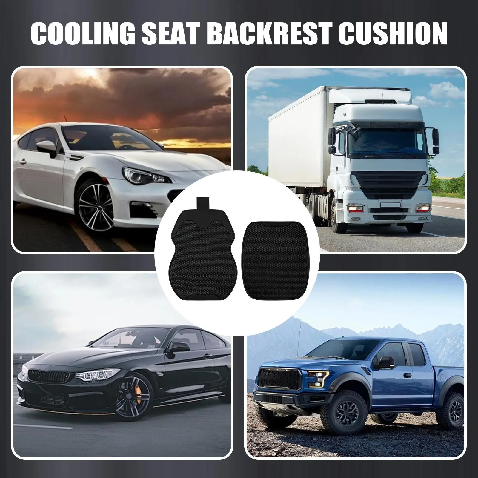 Cooling Car Seat Cushion Waterproof Comfortable Mat With Backrest Car Seat Pad For Drivers Vehicles SUVs Trucks Summer Hot Day