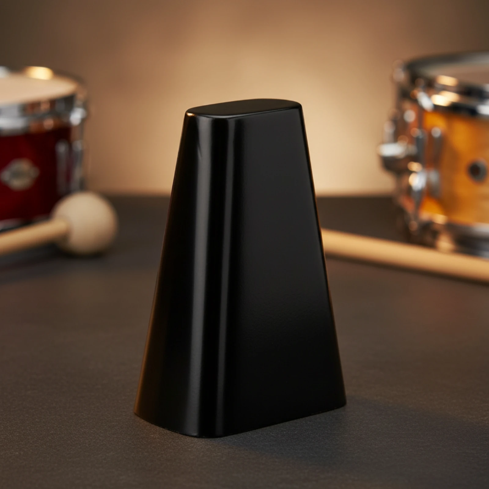 Steel Cowbell Metal-Toned Cowbell with Black Finish Cow Bell Instrument Sturdy Noise Maker Compact for Drummers