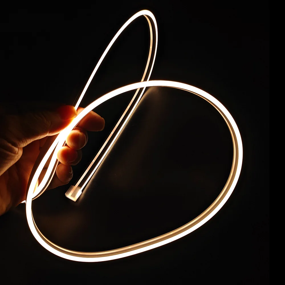 Super Narrow Silicone Neon Tube Strip Light Flexible Recessed Silicon Gel Diffuser Channel Waterproof Cabinet Closet Lamp DC12V