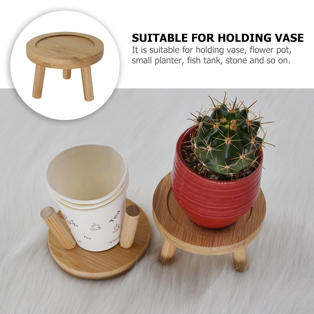 

2pcs Bamboo Planter Flower Pot Base Tray Stand for Succulent Cotta Saucer Cactus Plant Pot Saucer Easy