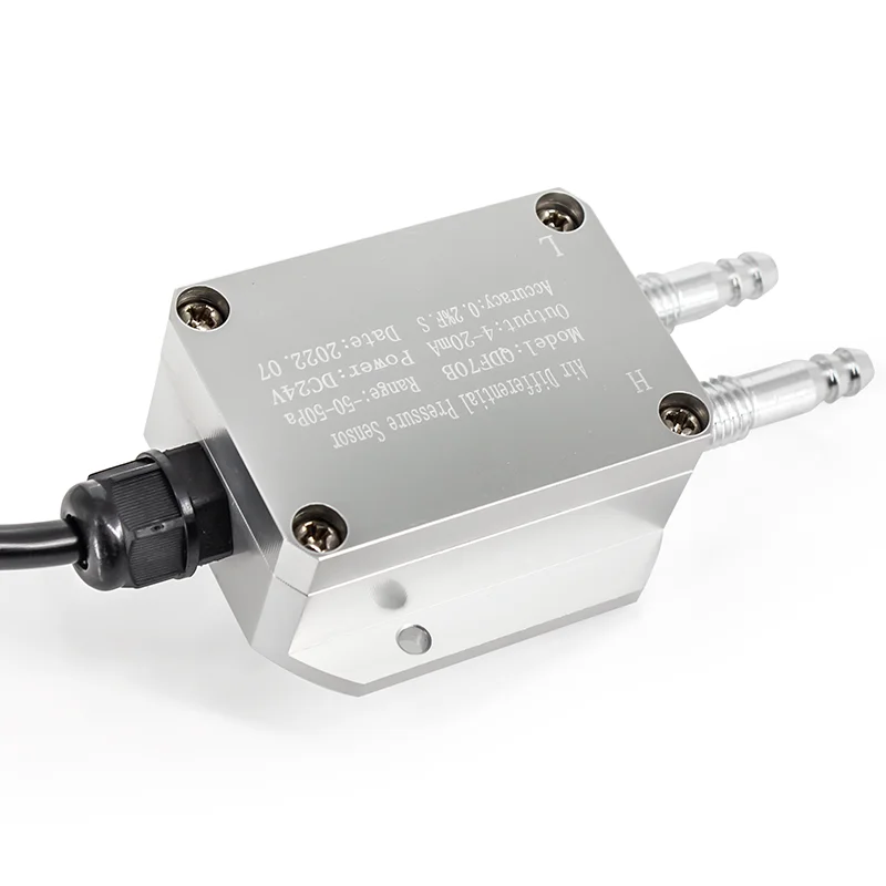 QDF70B -100pa hingga 100pa 0-10V 0-5V Sensor Tekanan Diferensial Udara Angin -2500pa-2500pa hingga 4-20mA RS485 Sensor Tekanan Mikro