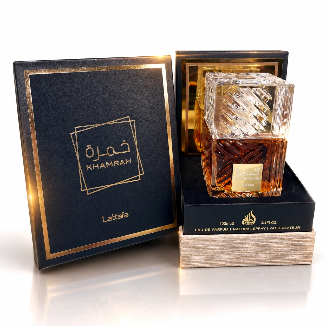 Lattafa Khamrah Unisex Eau de Parfum 100ml - Warm Spicy Amber Vanilla Cinnamon Long-Lasting Fragrance