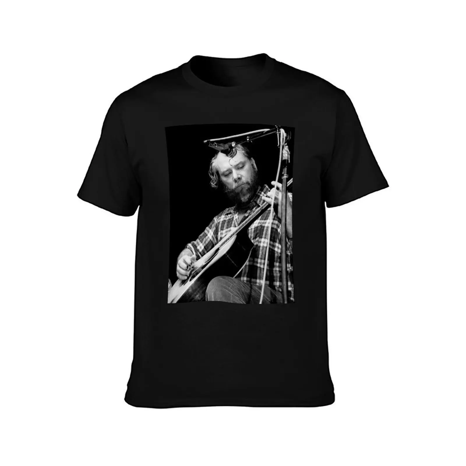 John Fahey T-Shirt, Summer Casual Cotton Tee, Oversized Streetwear Tops, Vintage Graphic Print, Loose Fit Short Sleeve