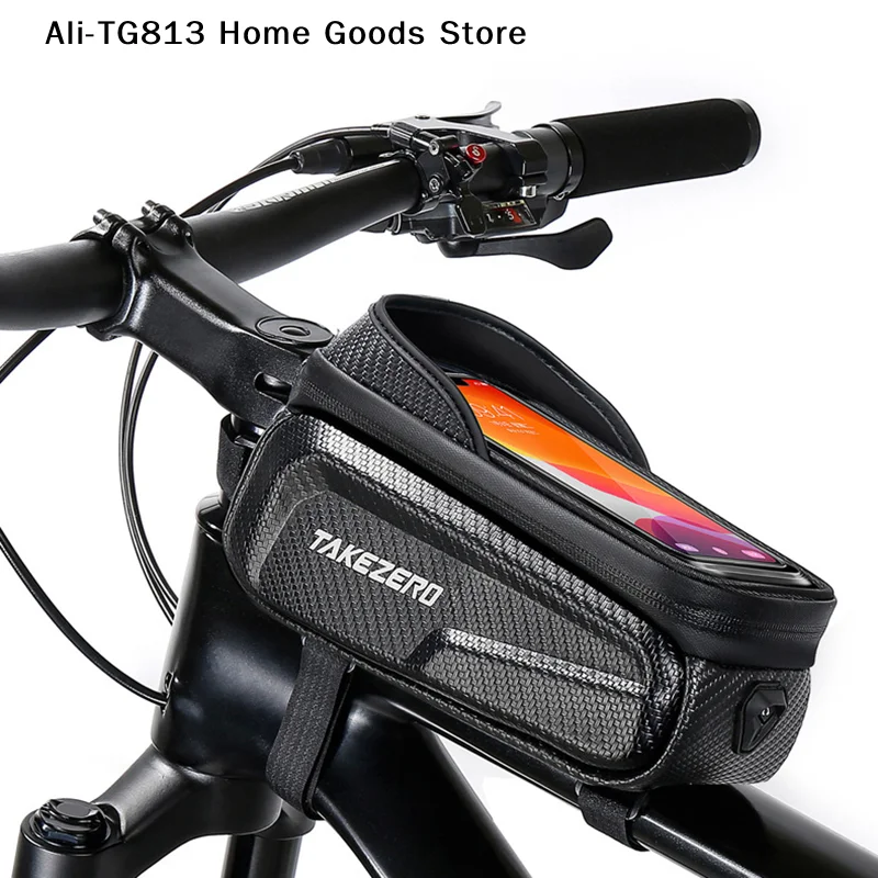 

[TG813]Bicycle Bag Front Tube Touch Screen Frame Waterproof Phone Case Cycling Mountain Bike Accessories