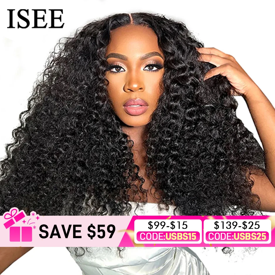 Wear Go peluca ISEE HAIR nudos blanqueados rizado HD encaje pelucas humanas sin pegamento listas para ir encaje precortado peluca de línea de cabello prearrancada