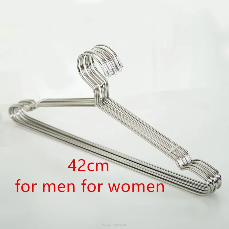 10pcs/lot 42cm Stainless Steel Strong Metal Wire Hangers, Coat Hanger, Standard Suit Hangers, Clothes Hanger