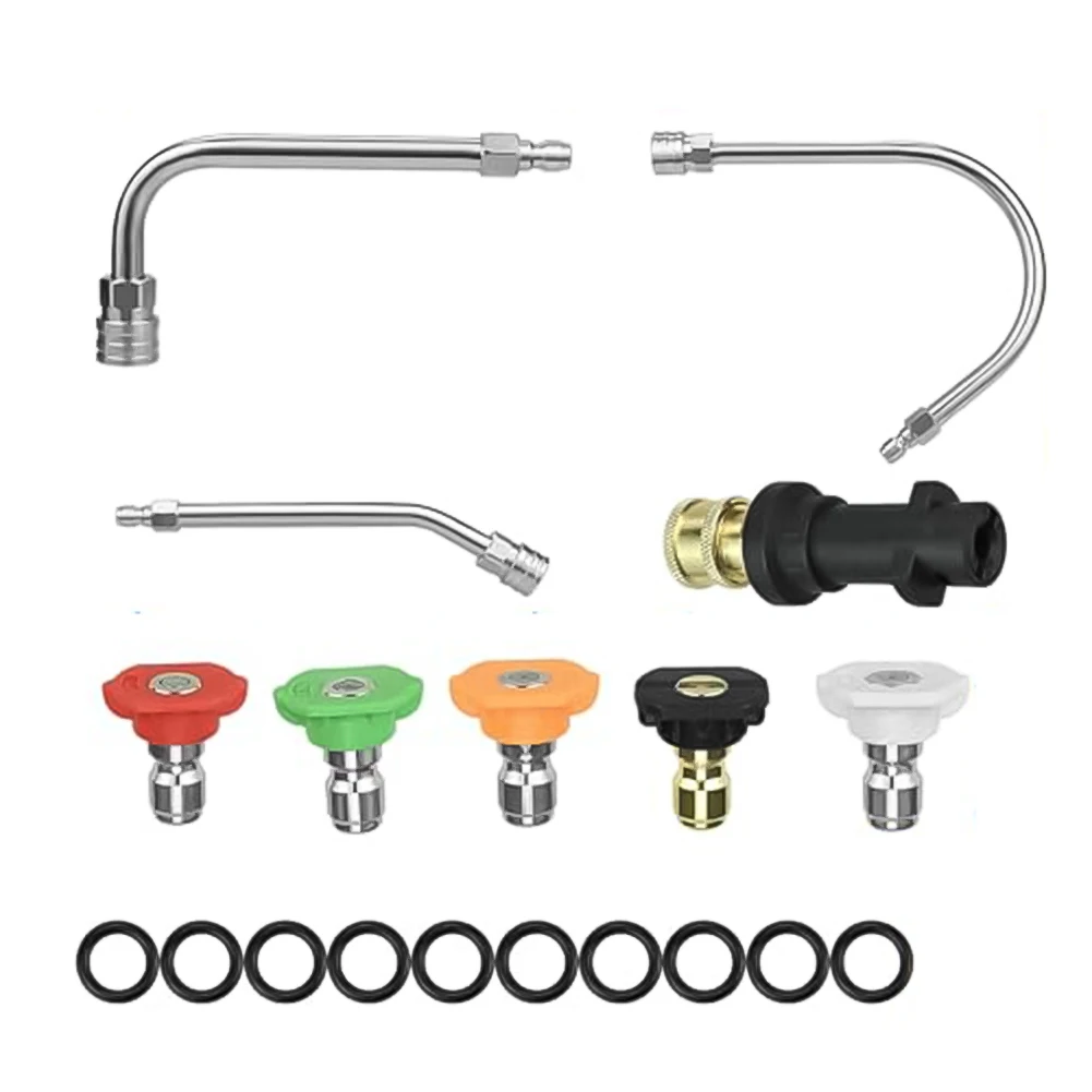 30° 90° 120° Pressure Washer Extension Wand Set With 14 Inch Quick-connect Fitting Washing Machine Set Gutter Cleaning Tool