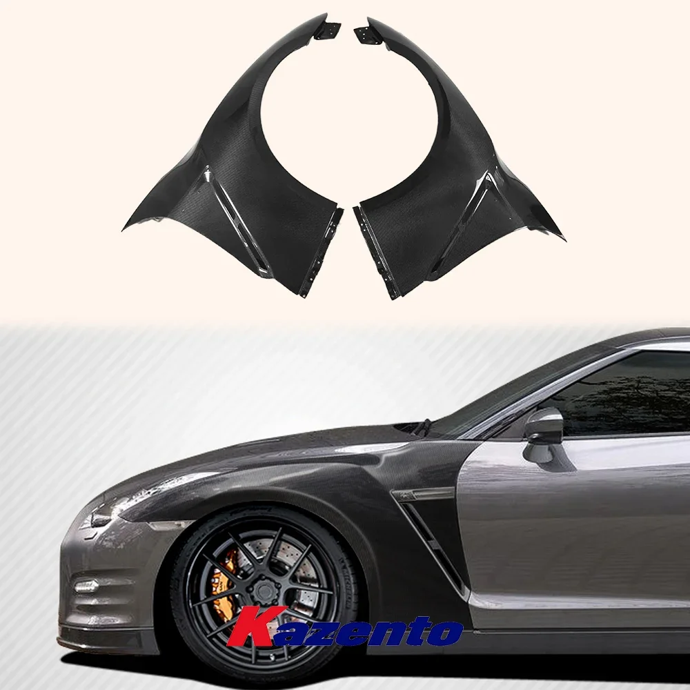 For Nissan R35 GTR 09-15 OE Style Carbon Fiber Front Bumper Fender Replacement