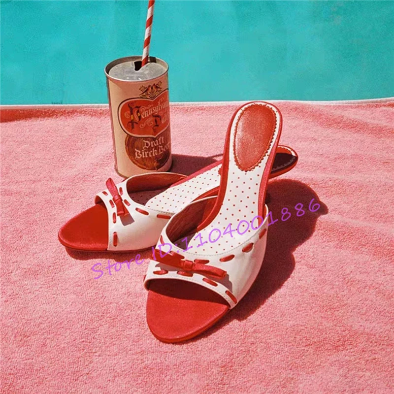 

Women's Satin Printed High Heels Sweet Pink Round Toe 5Cm Kitten Heel Sandals Summer New Shallow Mules Outdoor Party Dress Shoes