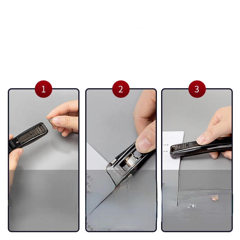 Metal Clip Push Clipper Latest Stapler Paper Fixing Organizing Stapler Reusable Portable Push Clamp Not Damage Paper