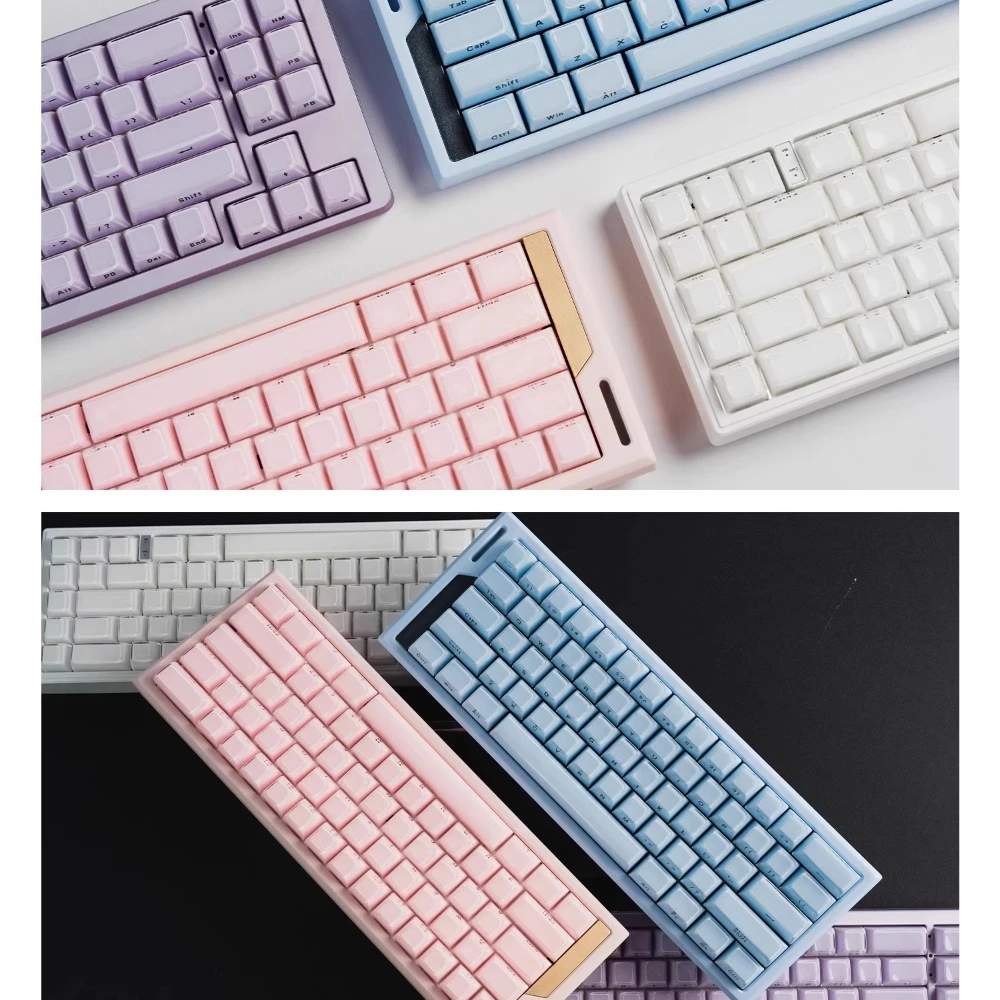 Womier Crystal Jelly Side Engraved Translucent Keycaps for Wooting60/68/75 Keycaps for Mechanical Keyboard OEM Cherry Profile