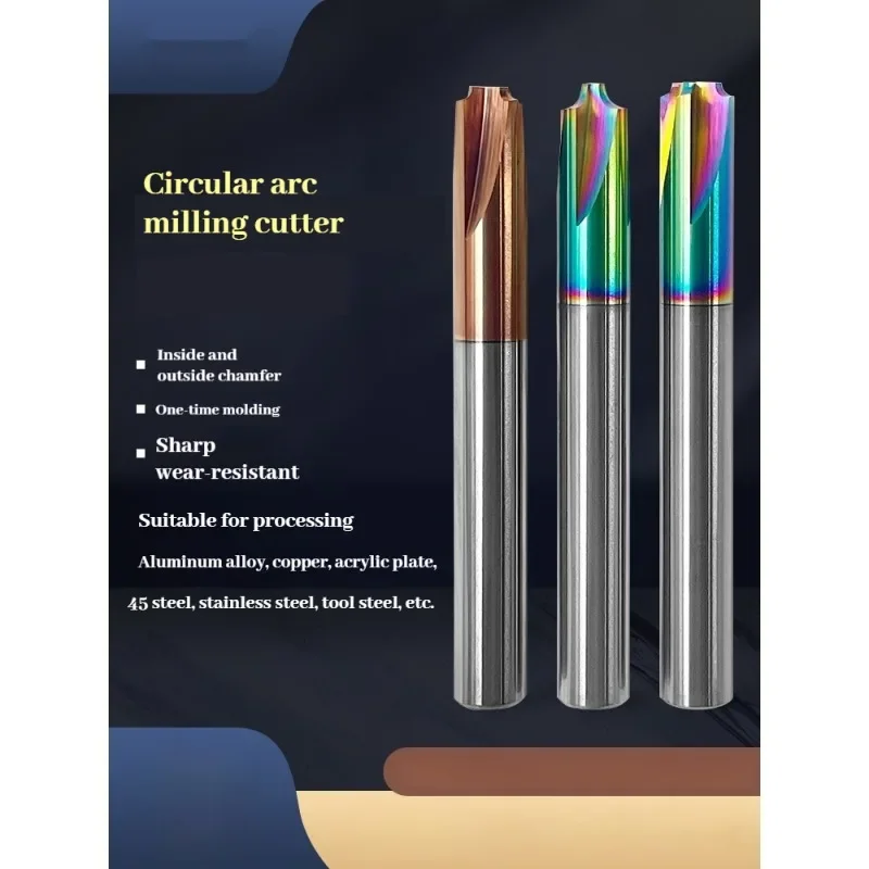 Carbide Radius Corner Rounding Cutter End Mill CNC Tool inner R1 R2 R3 Chamfering Outside Radii Quarter Circle Router Bit