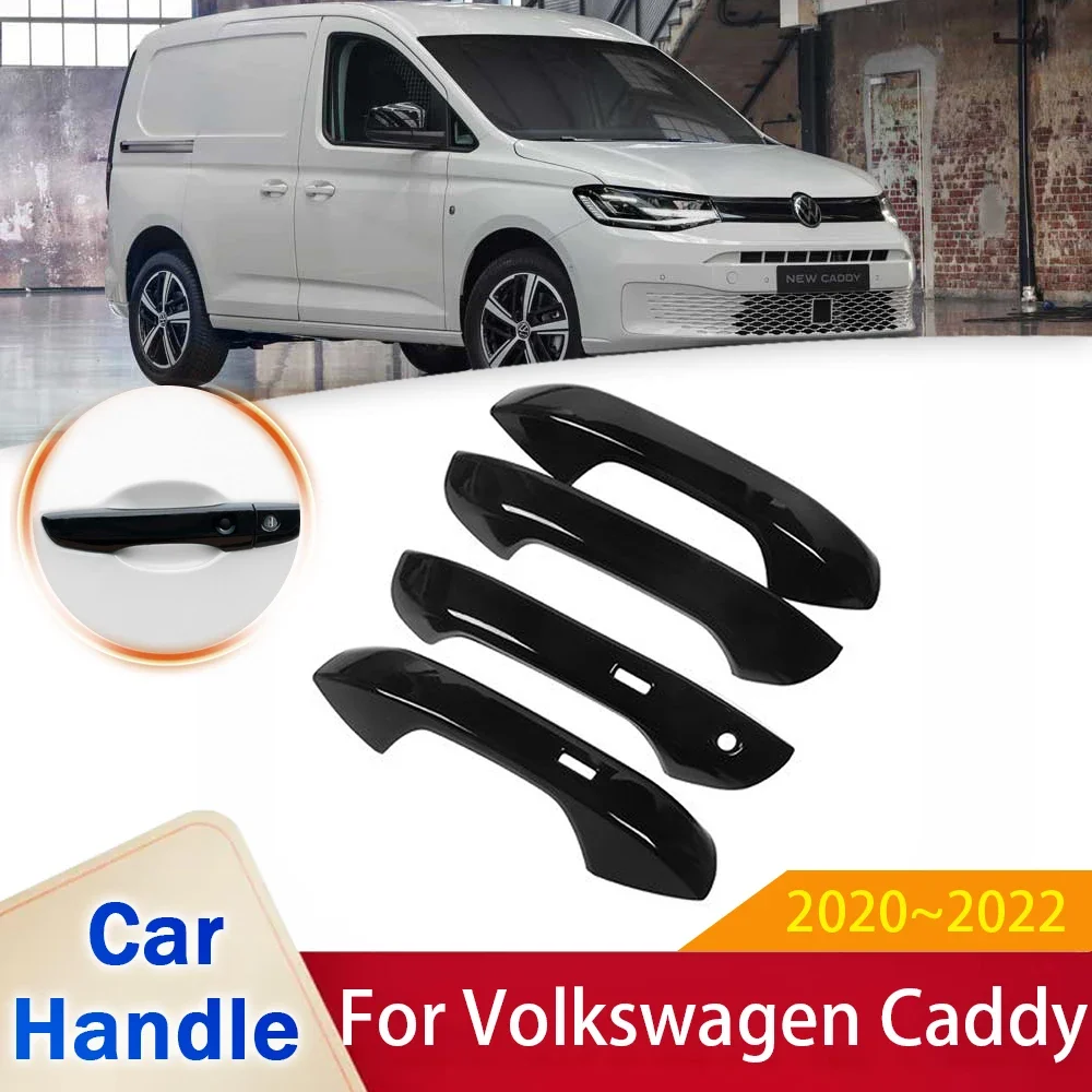 

Gloss Black Door Handle Stickers Trim Cover Fit for Volkswagen VW Caddy 2020 2021 2022 Car Exterior Styling Accessories Gadgets