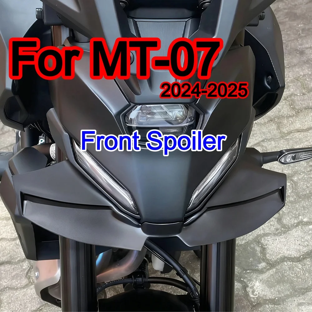 Black Front Spoiler Motorcycle Kit Downforce Winglet Aerodynamic Wing For Yamaha MT-07 2024-2025 Accessories