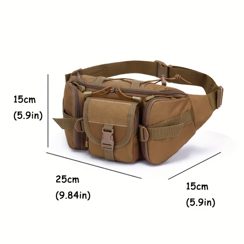 Outdoor Walking Large Capacity Sports Fanny Pack Tactical Waterproof Oxford Cloth Multi-functional Chest Bag Leisure Fanny Pack