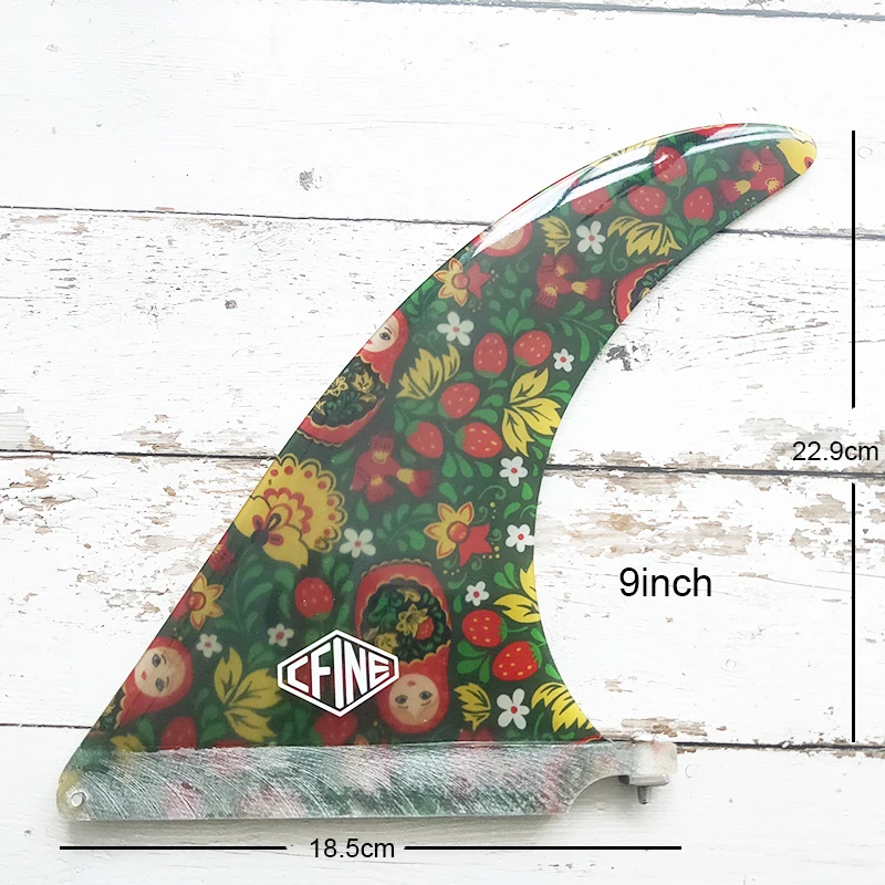 9/10.5″ Surfboard Single Fiberglass Tail Fin Surf Sports Tail Shark Fin Tail Fin Longboard Hand Sharpened Model Rudder