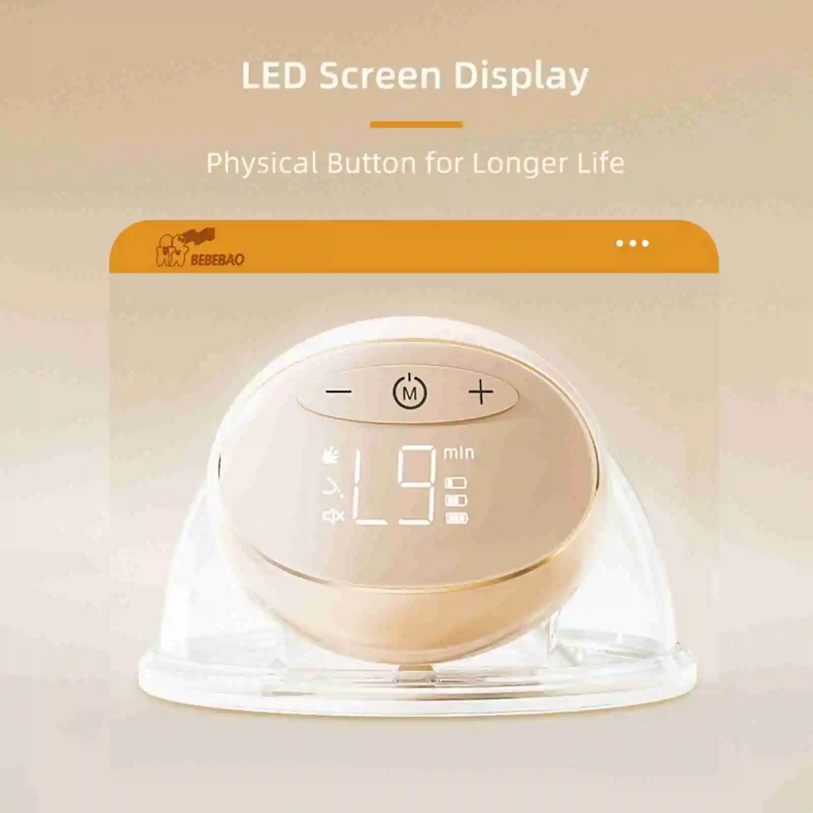 LED 화면이 있는 착용형 전동 유축기 8oz/240ml 용량 3가지 모드 10단계 흡입력 모유 수유용