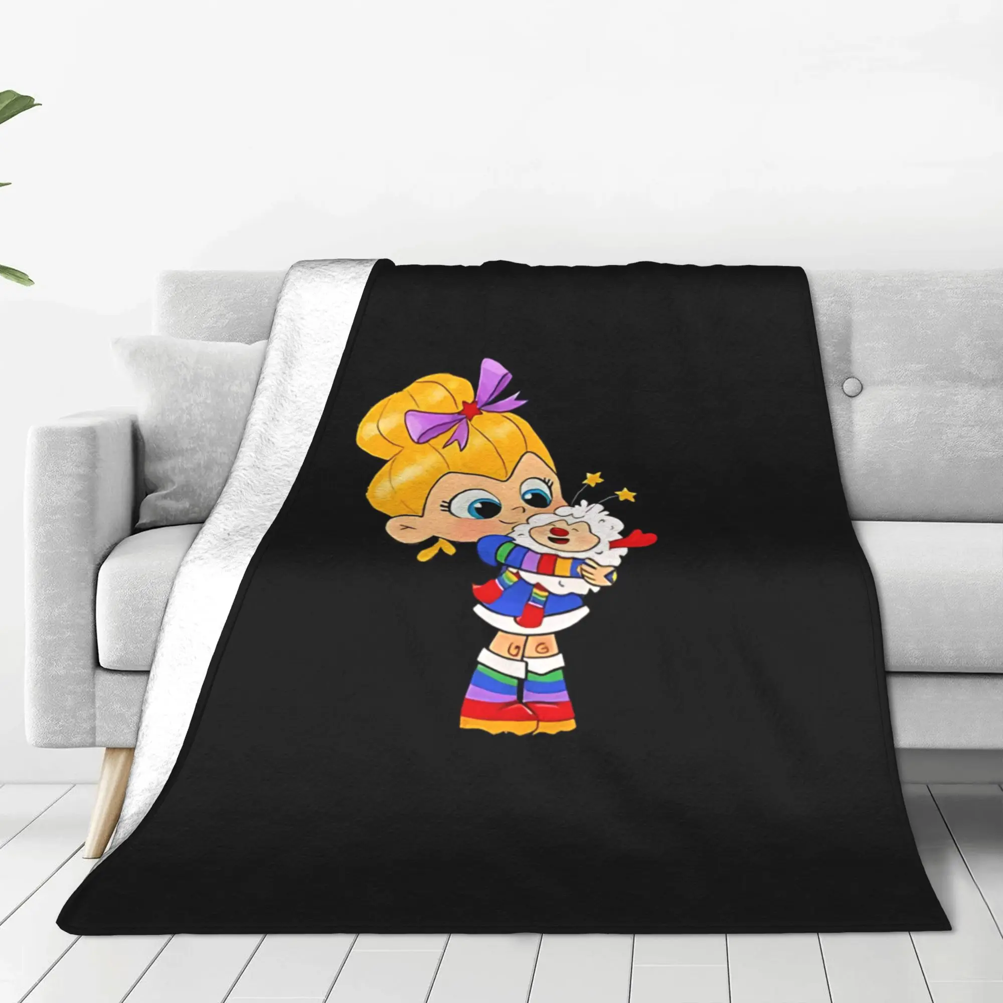 1PC Home Cutecore result R-Rainbow Brite Blanket Super Cosy Plush Home Living Room Sofa Halloween