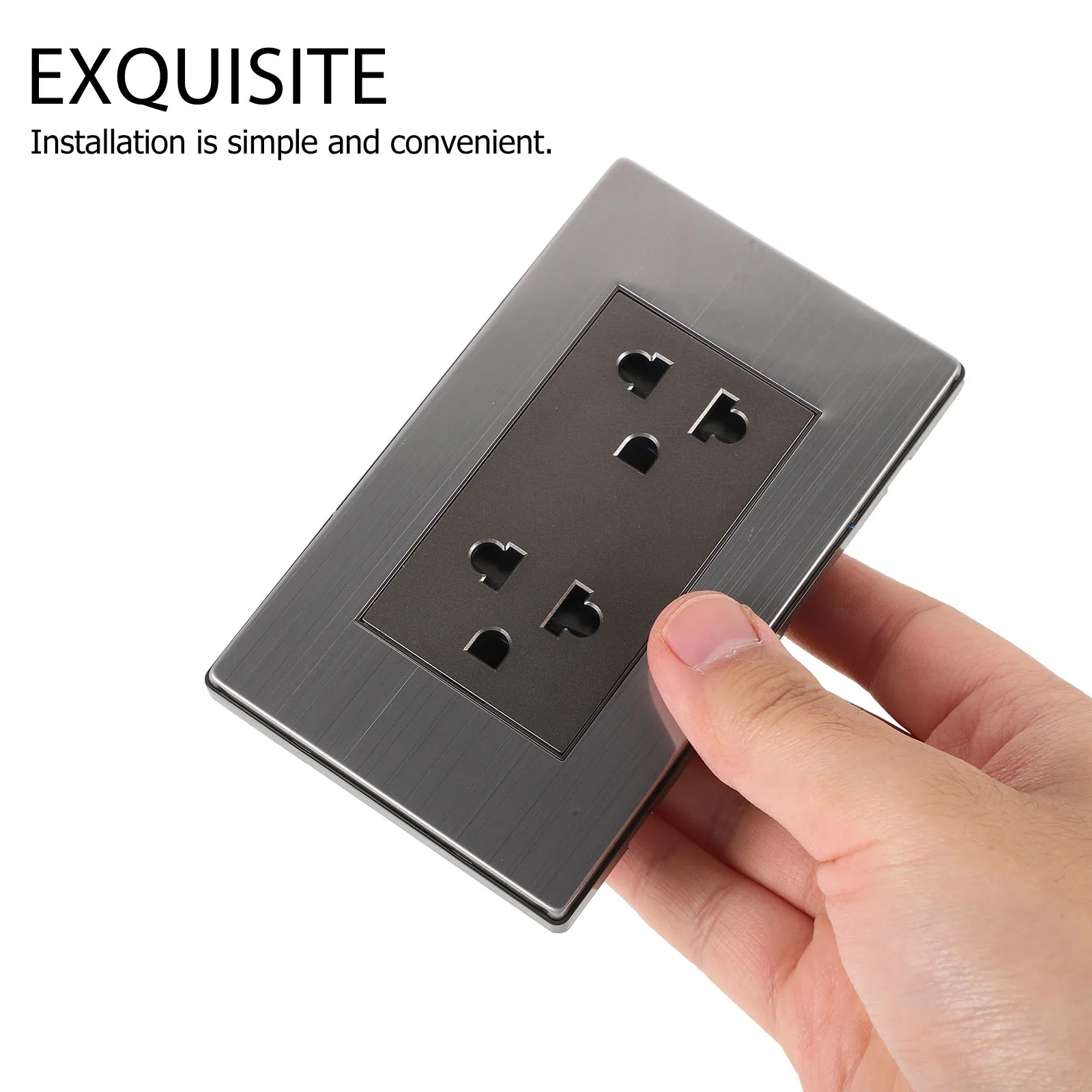 

Round Six-hole Socket 6 Ports 16A 220V Wall Plate Spacer Stainless Steel Cover Usb Plug Guard Lighting Accessories