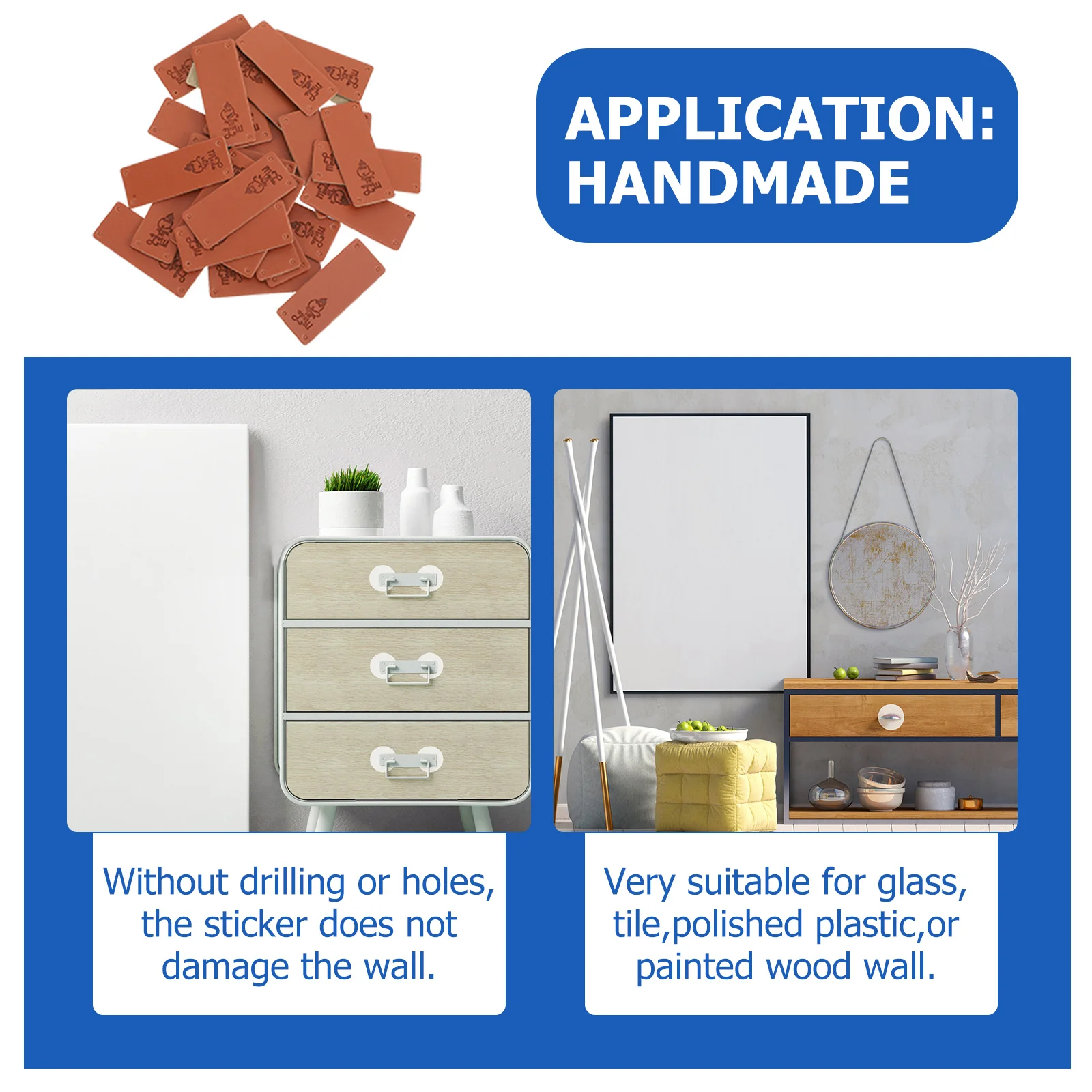 

6pcs Adhesive Wall Screws No-Drilling Handle Screw Stickers Glass Door Hanging Screws For Cabinet Pull Knob Fixator Stainless