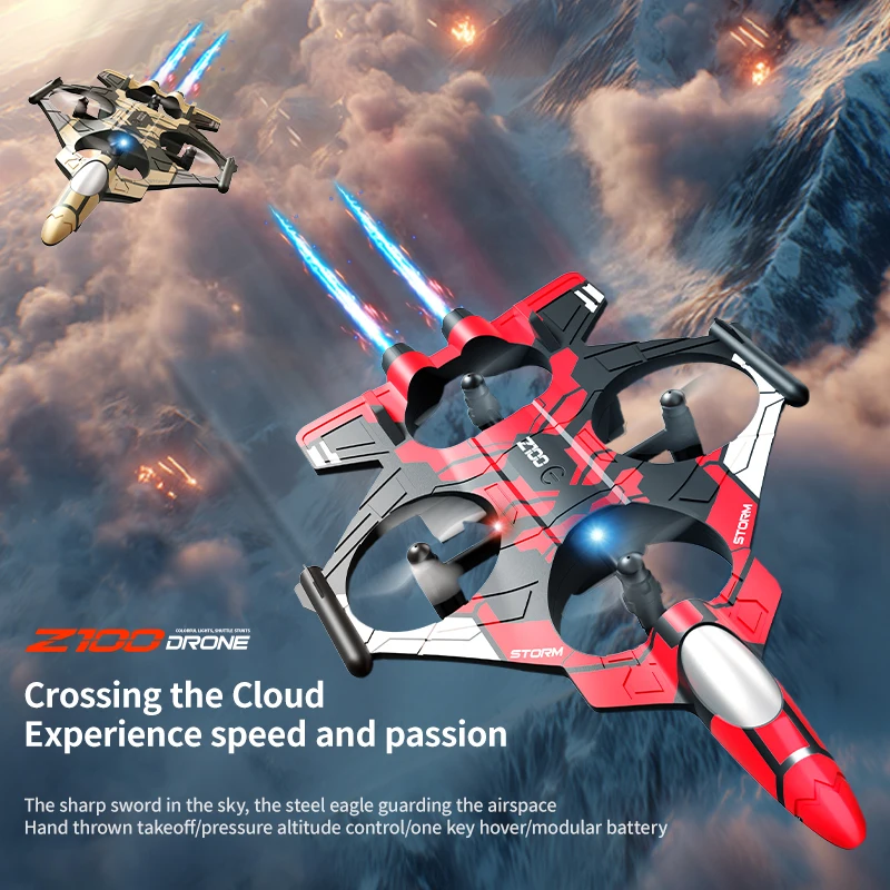Z100 高性能フォーム航空機スタントインテリジェント固定高度ホバー360 °   UAVリモートLEDライトコントロール戦闘機おもちゃを回転させる