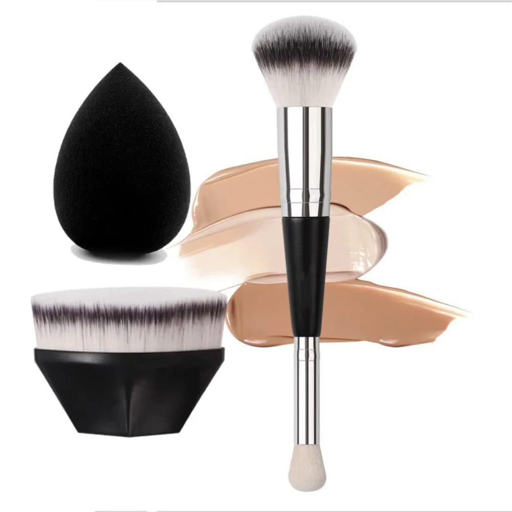 Rounded Taperd Dual-ended Foundation Brush Short Hair Flawless Oblique Concealer Brush Makeup Brushes for Liquid Cream Powder