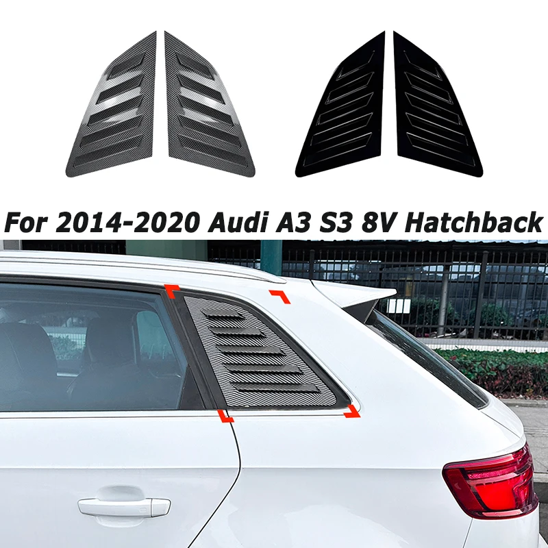 

Car Rear Window Louvers for 2014-2020 Audi A3 S3 8V Hatchback Side Blind Shutter Exterior Tuning Car Accessories Aftermarket