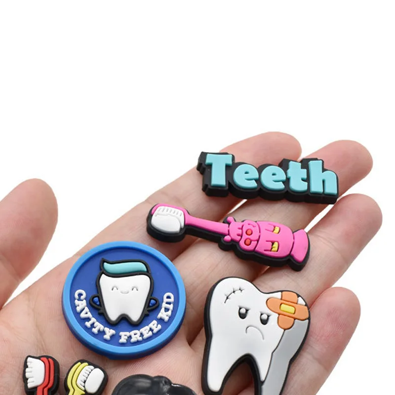 Teeth Shoe Charms for Crocs Accessories Dentist Kids Clogs Pins Boy Badge Men Jeans Women Decorations Buckle Shoes Accessories