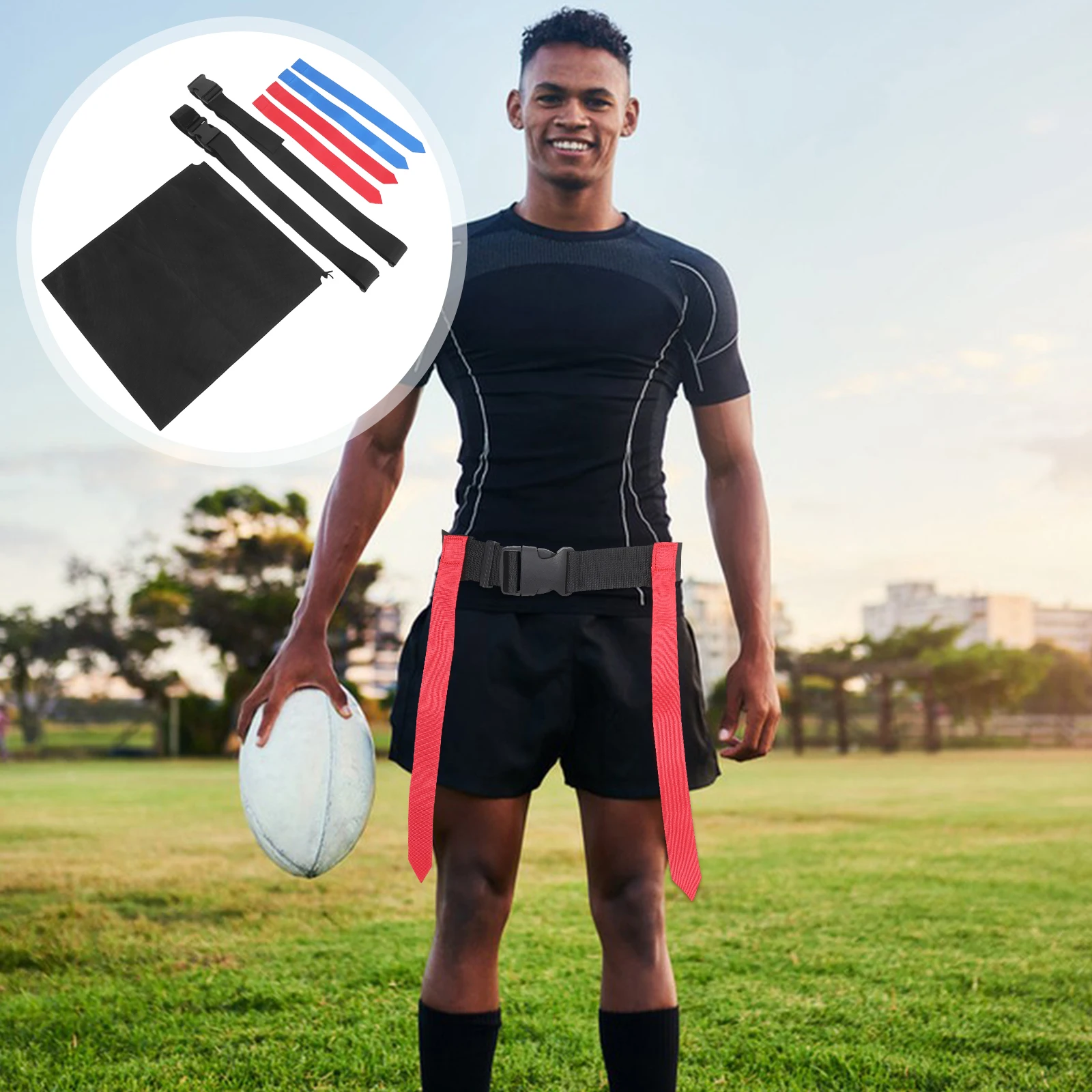 

Adjustable Waist Flag Football Belts For Adults s Durable Polyester Team Sport Training Equipment Indoor Outdoor Use Rugby