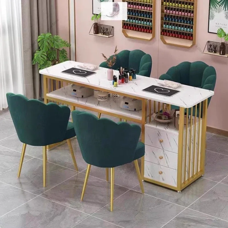 

Nordic Iron Art Nail Tables Simple Multifunction Storage Reception Desks Nail Tables Manicure Dressing Furniture Mesa Uñas FYMT