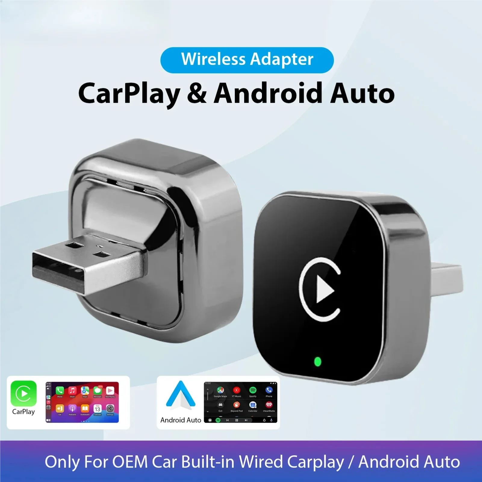 

Новый беспроводной адаптер Pionray 2-в-1 для CarPlay и Android Auto, 5 ГГц Wi-Fi, Type-C/USB, Plug & Play, беспроводной CarPlay